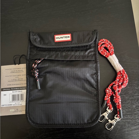 Hunter Black Phone Pouch with Red Strap - Picture 3 of 3